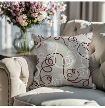 Pillowcase burgundy and white lines