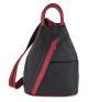 Leather backpack black + red