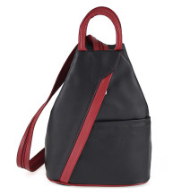 Kožený batoh černá + rudá