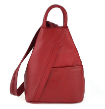 Leather backpack red