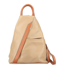 Kožený batoh šedohnedý + koňak