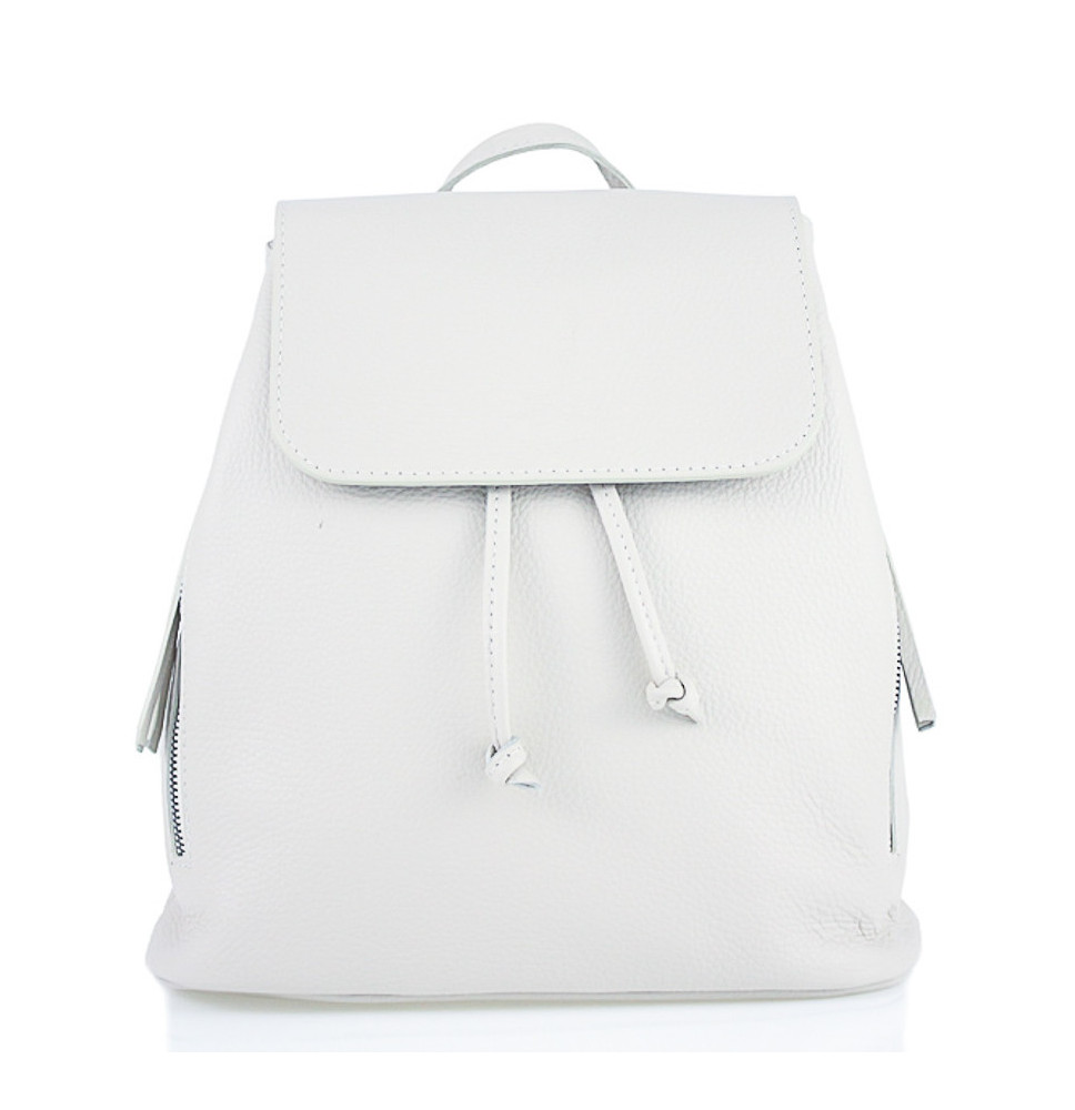 Leather backpack 420 Made in Italy white