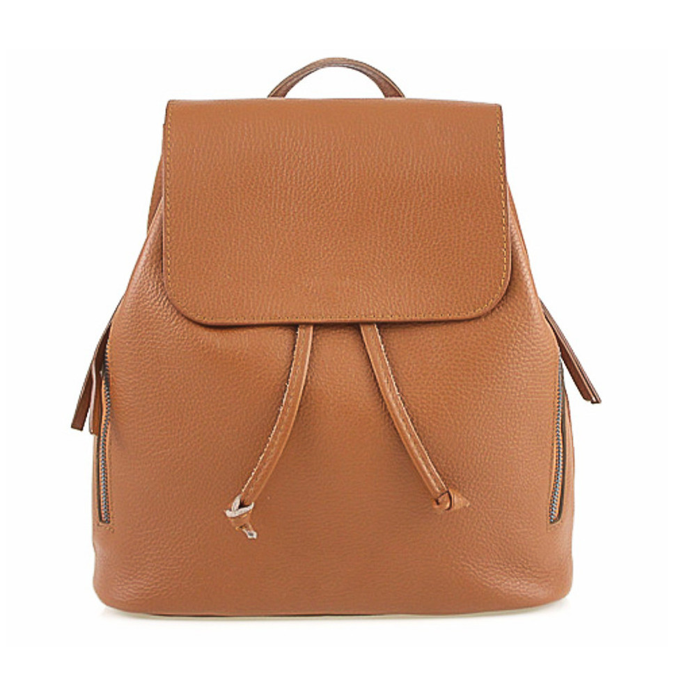 Leather backpack 420 Made in Italy cognac