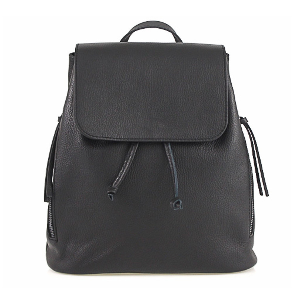 Leather backpack 420 Made in Italy black