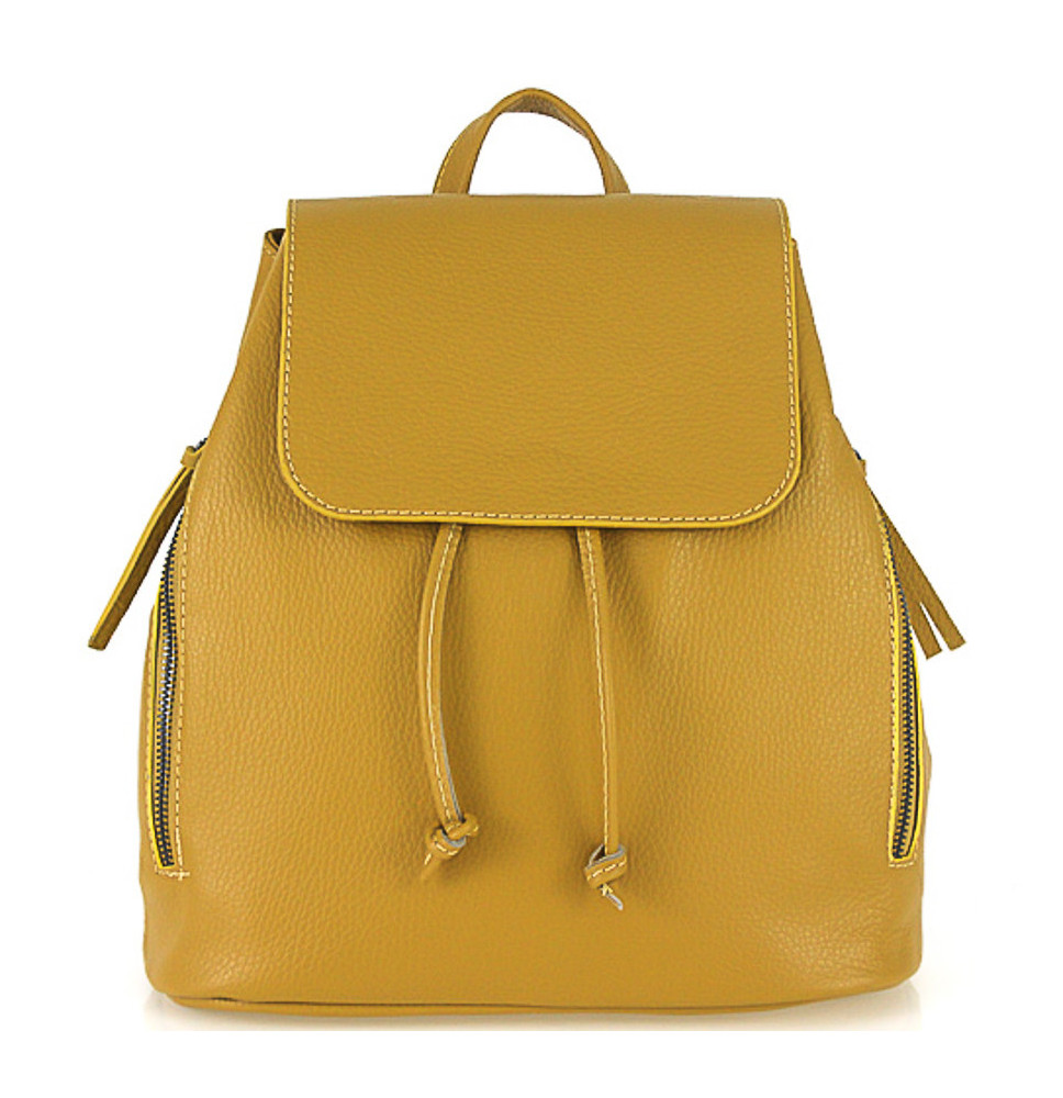 Leather backpack 420 Made in Italy mustard