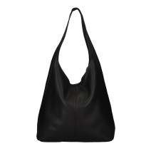 Schultertasche aus Leder 108 schwarz Made in Italy