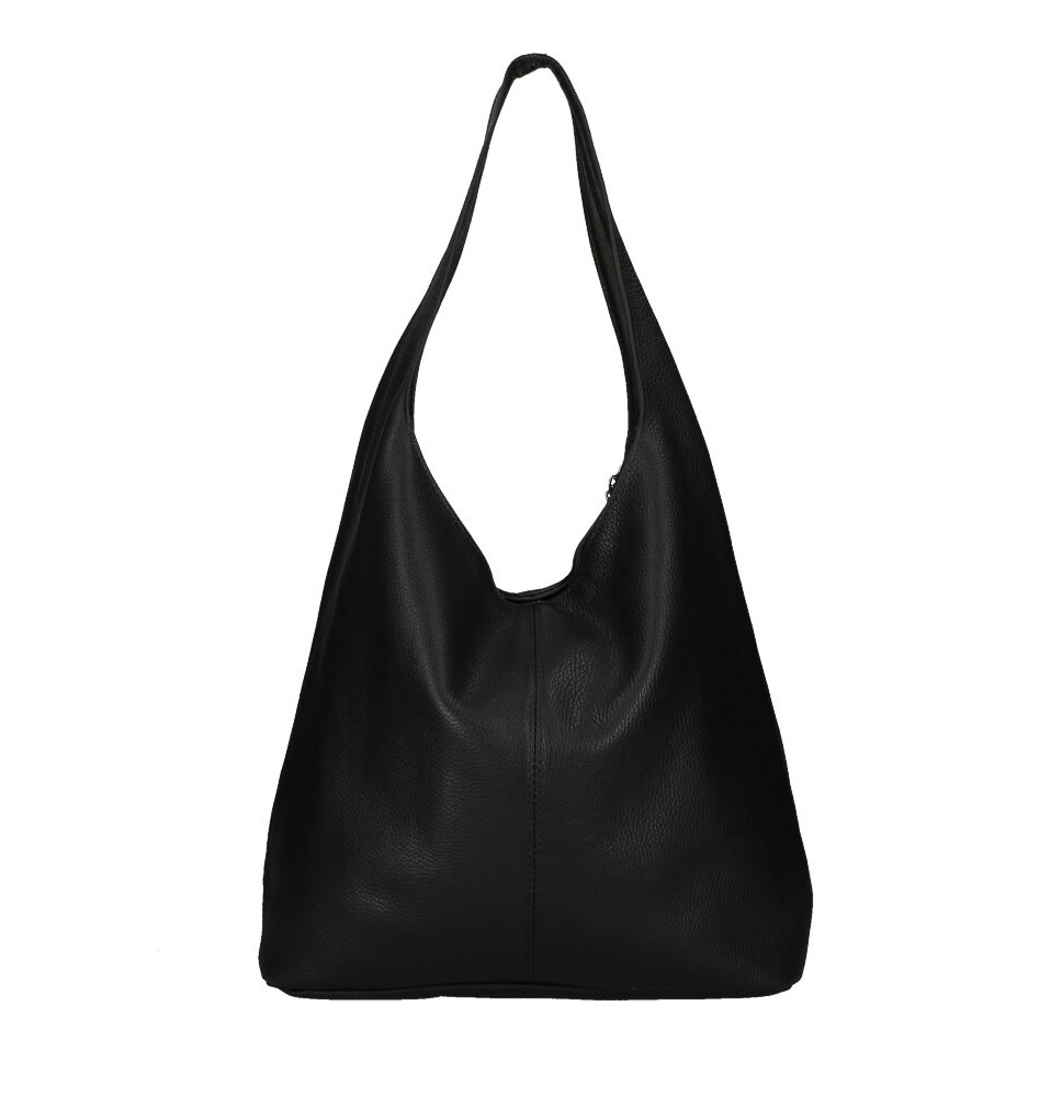 Kožená kabelka na rameno 108 čierna Made in Italy