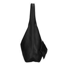 Kožená kabelka na rameno 108 čierna Made in Italy