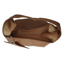 Kožená kabelka na rameno 108 čierna Made in Italy