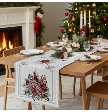 Vánoční gobelínový běhoun na stůl Chenille IT015
