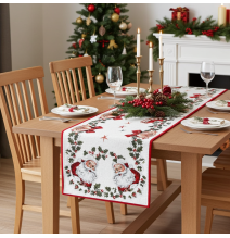 Vánoční gobelínový běhoun na stůl Mikuláš Chenille IT014