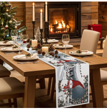Gobelin Tischdecke Schneemann Chenille IT07