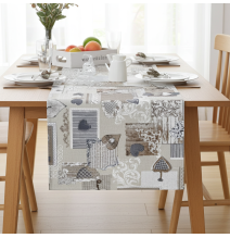 Runner Patchwork cuori taupe