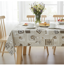 Tablecloth taupe hearts Mondo Italia