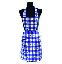 Bavlněná kuchyňská zástěra modrá se srdíčky