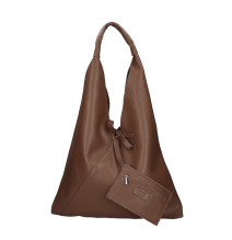 Kožená kabelka na rameno 155 hnedá | Mondo Italia