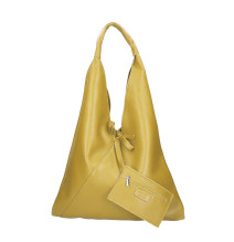 Kožená kabelka na rameno 155 okrová Made in Italy