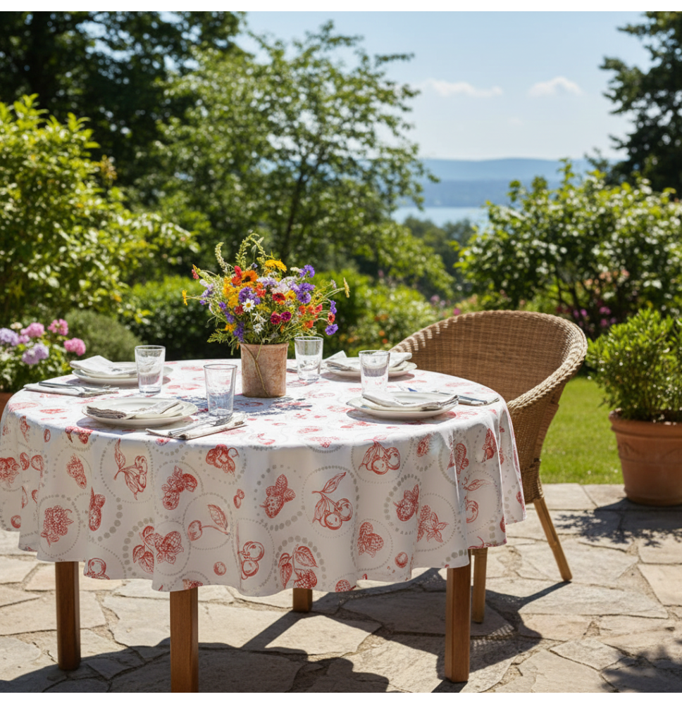 Runde Tischdecke Cherry