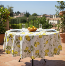 Round tablecloth Lemons
