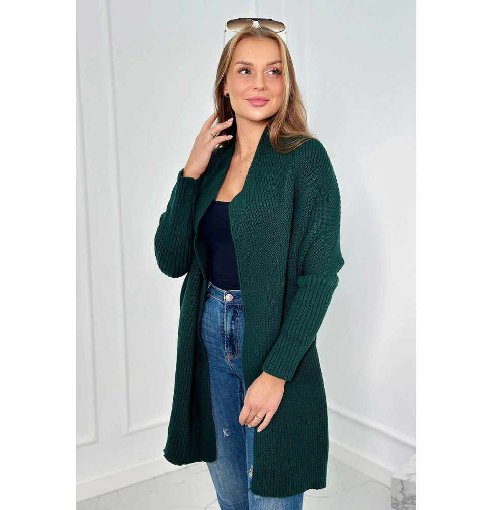 Dámsky sveter s rukávmi typ netopiera MI2019-13 zelený