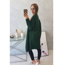 Dámsky sveter s rukávmi typ netopiera MI2019-13 zelený