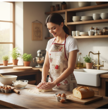 Grembiule da cucina patchwork rosso