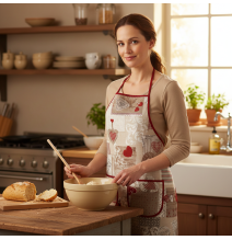 Kitchen apron patchwork red