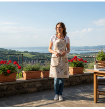 Grembiule da cucina cuori beige Made in Italy