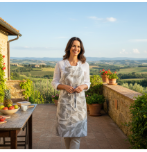 Küchenschürze beige Blätter 600-60