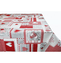 Red patchwork tablecloth