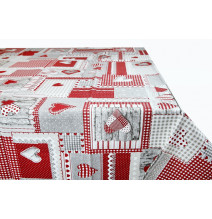Red patchwork tablecloth Made in Italy