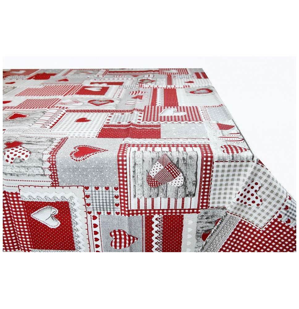 Red patchwork tablecloth Made in Italy
