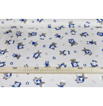 Cotton tablecloth Teddy bear chef in blue