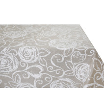 Tablecloth white peonies