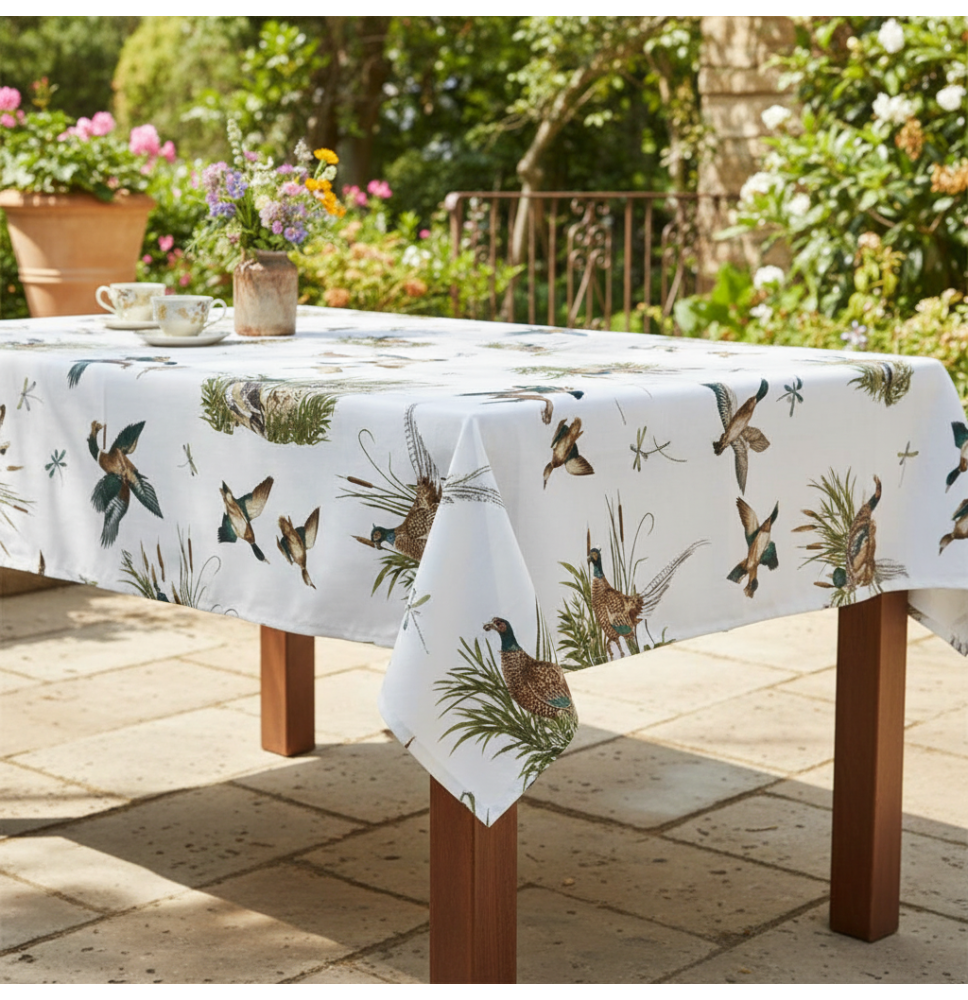 Cotton tablecloth Ducks and pheasants