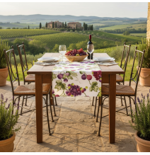 Bavlnený behúň na stôl Hrozno a figy