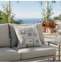 Obliečka na vankúš béžový patchwork