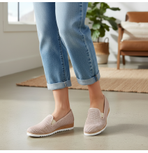 Kožené mokasíny 99 pudrová perleť  LORETTA VITALE