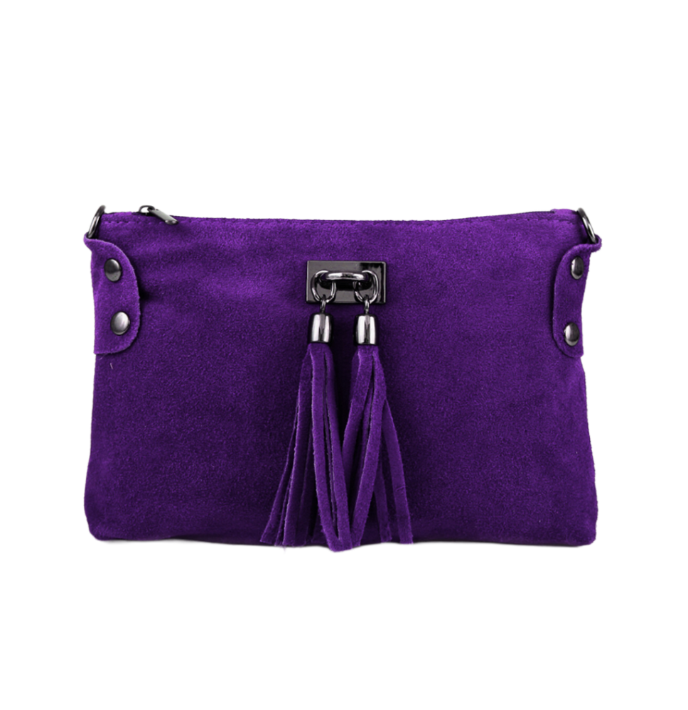 Borsa a mano in vera pelle 812 viola