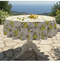 Tovaglia rotonda limoni con olive