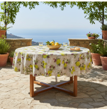 Tovaglia rotonda limoni con olive