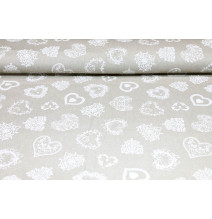 Runde Tischdecke weiße Herzen