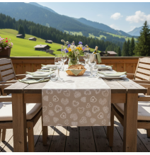 Runner cuori bianchi