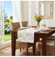 Behúň na stôl 50x150 cm Kvety na bielom