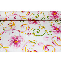 Tovaglia rotonda Fiori su bianco