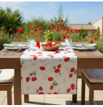 Runner red wild poppies 50x150 cm