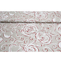 Tablecloth red Peonies Made in Italy