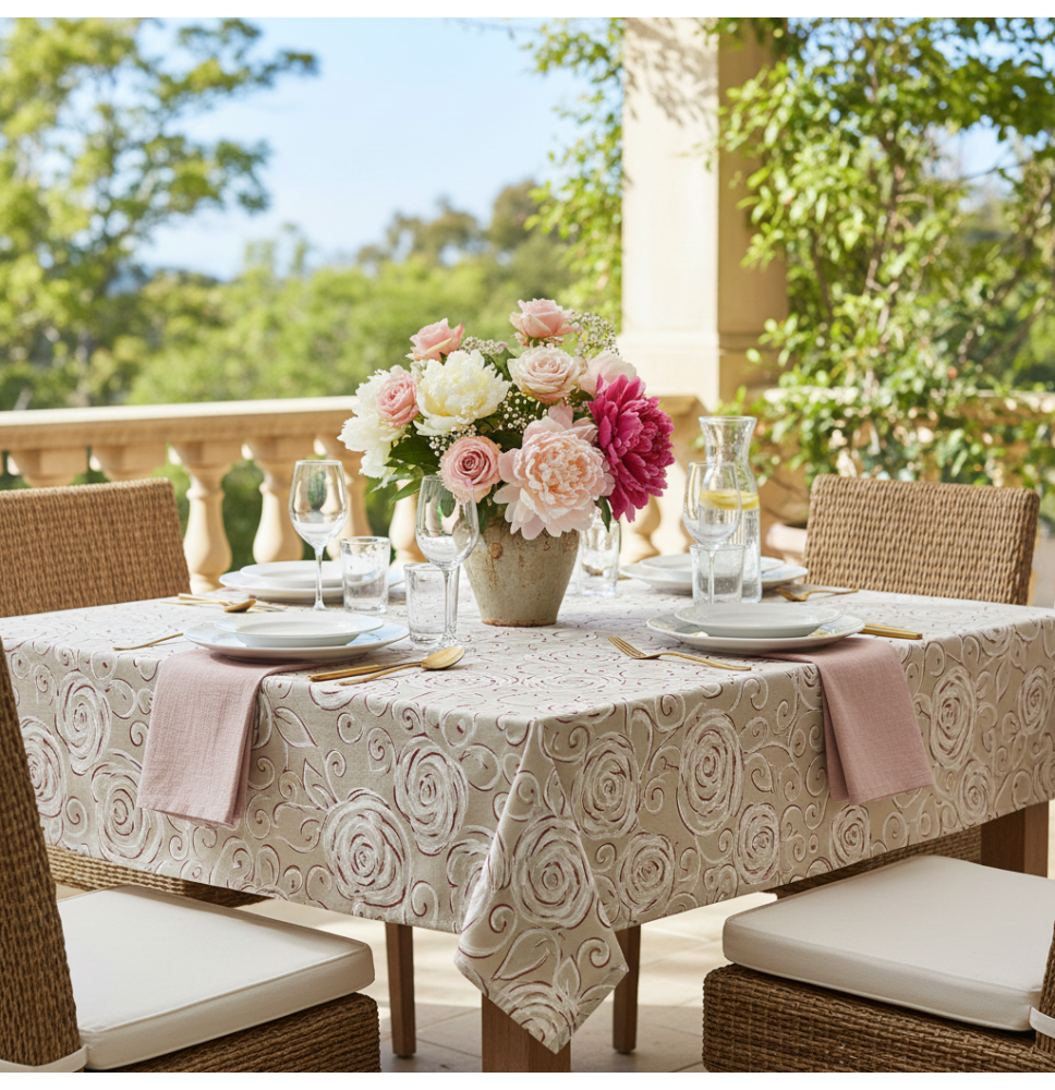 Tablecloth red Peonies