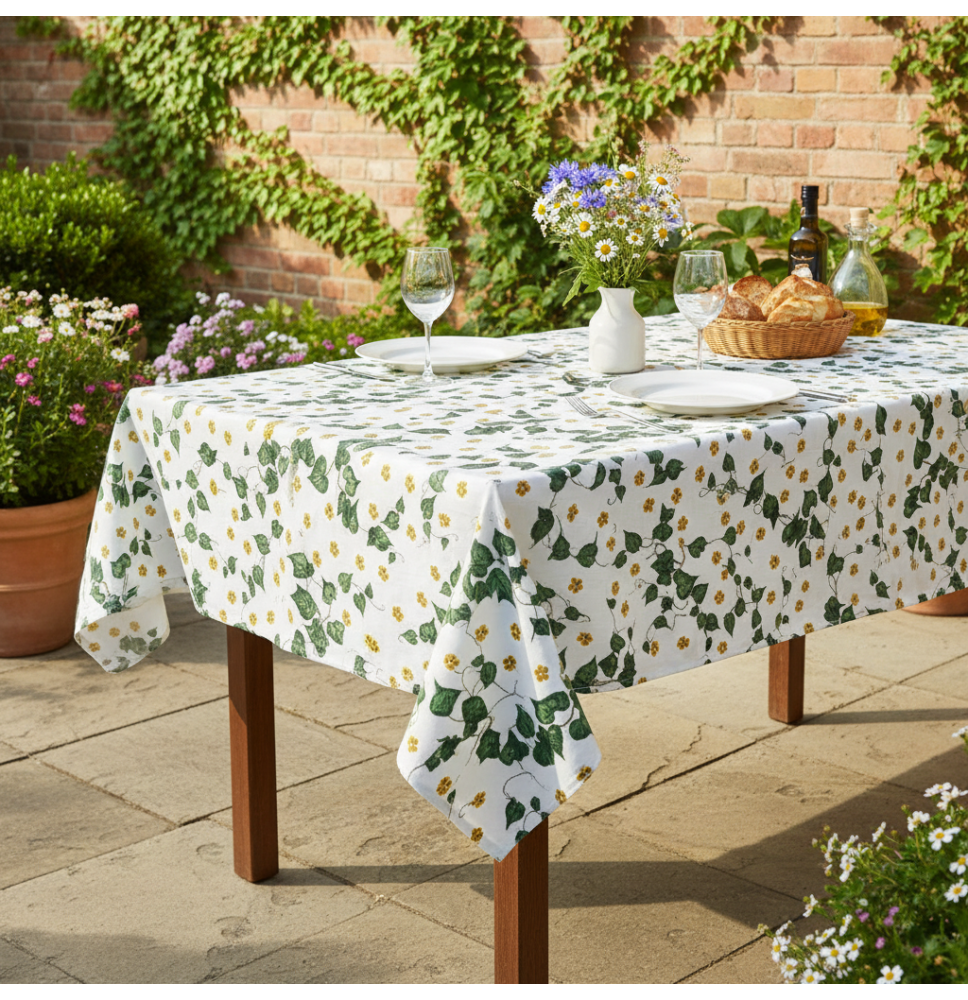 Cotton tablecloth Ivy 90x90 cm Made in Italy