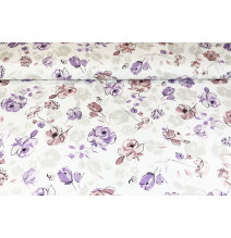 Pamut terítő Lila virágok 90x90 cm Made in Italy